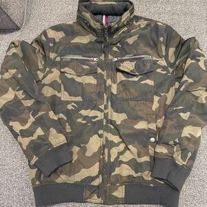 Tommy Hilfiger Boys Camo Jacket - Olive Green & Brown